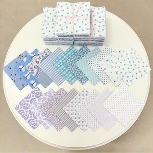 150pcs Lavender & Bluebird Sky pre cut charm pack 5" squares 100% cotton fabric